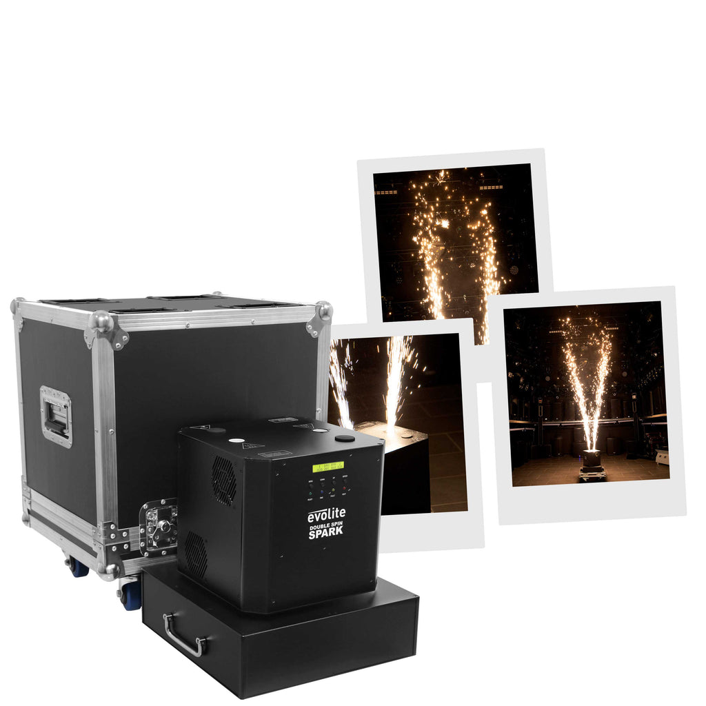 Evolite Double Spin Spark Machine with Flight Case