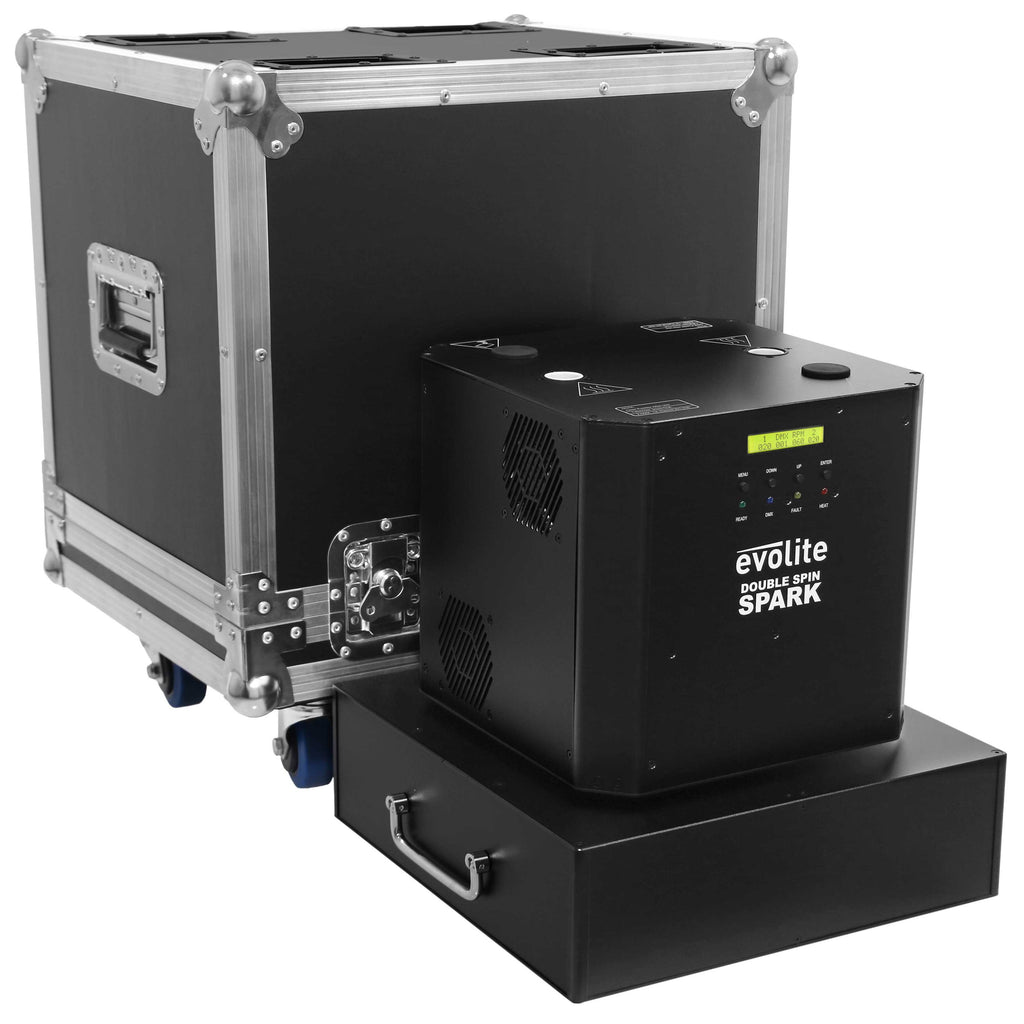 Evolite Double Spin Spark Machine with Flight Case