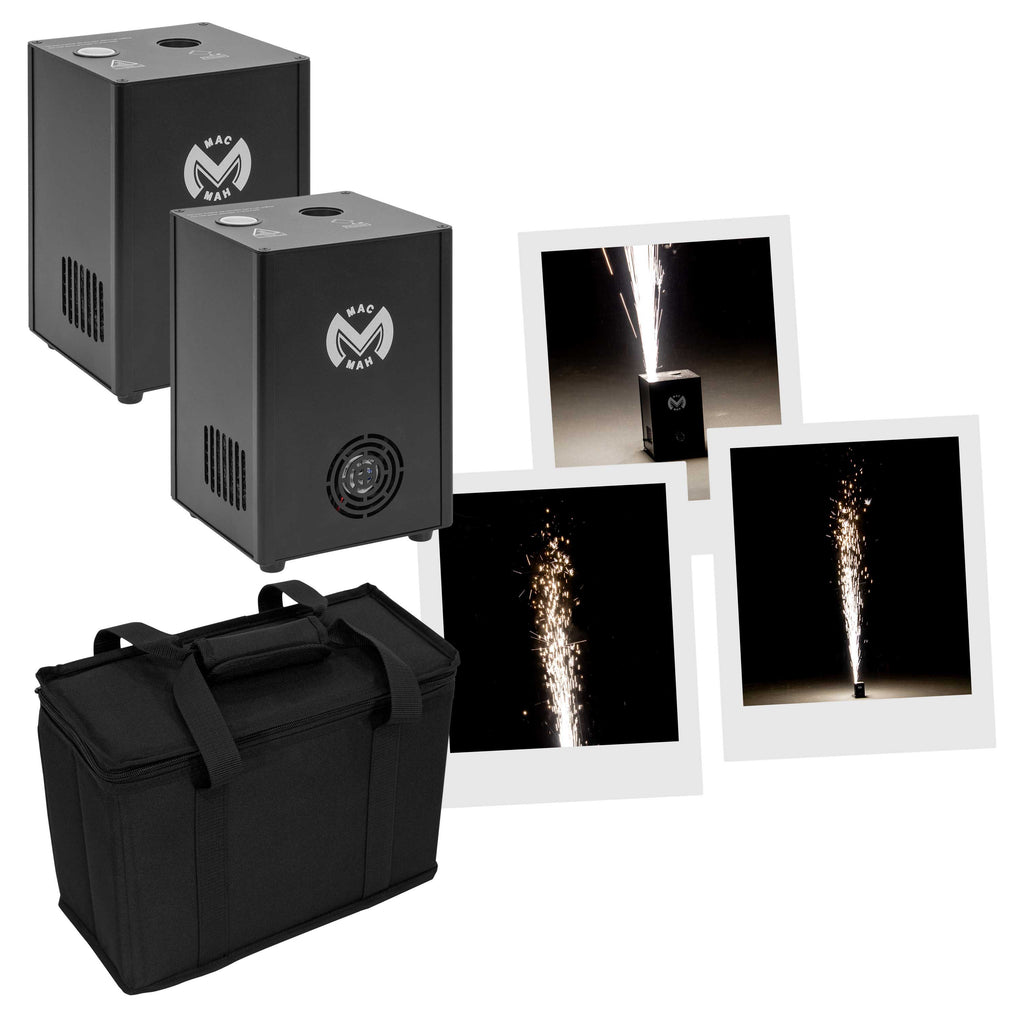 Mac Mah Mac Spark 300 Twin Pack – 2 × Cold Spark Machines with Carry Bag