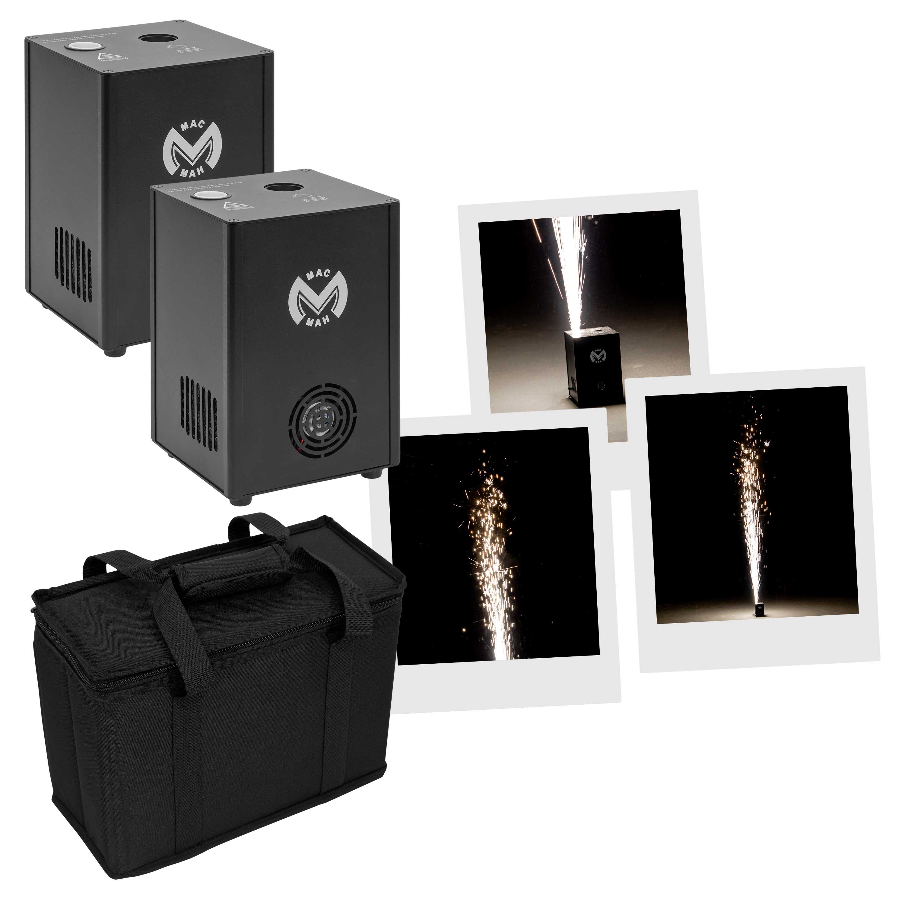 Mac Mah Mac Spark 300 Twin Pack – 2 × Cold Spark Machines with Carry Bag