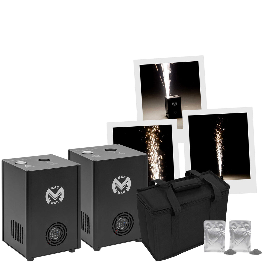 Mac Mah Mac Spark 300 Pack – 2 × Cold Spark Machines, 2 × 200g Spark Powder &amp; Carry Bag
